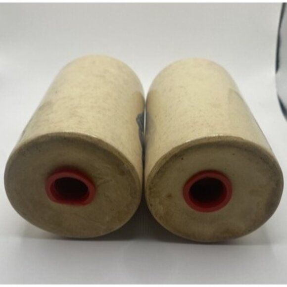 Folk Art Ceramic Blue & Cream Raggedy Ann Andy Dolls Salt & Pepper Shaker Set - Picture 4 of 5